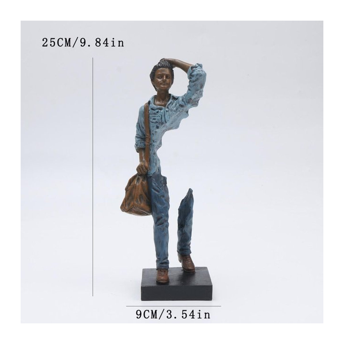Moderne abstrakte Charakterkunst Statue aus Harz von DEANSEN in Blau zur Dekoration für Wohnzimmer, Schreibtisch und Büro - Bild 1