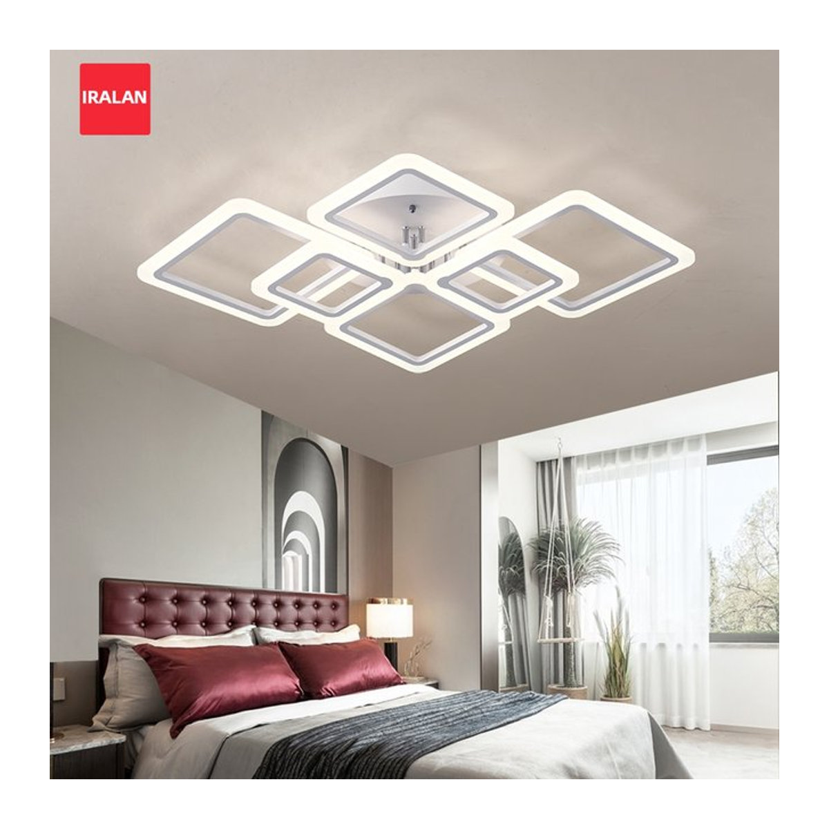 Moderne Acryl Kronleuchter Deckenlampe von IRALAN in Weiß für Wohnzimmer, Schlafzimmer und Esszimmer - Bild 1