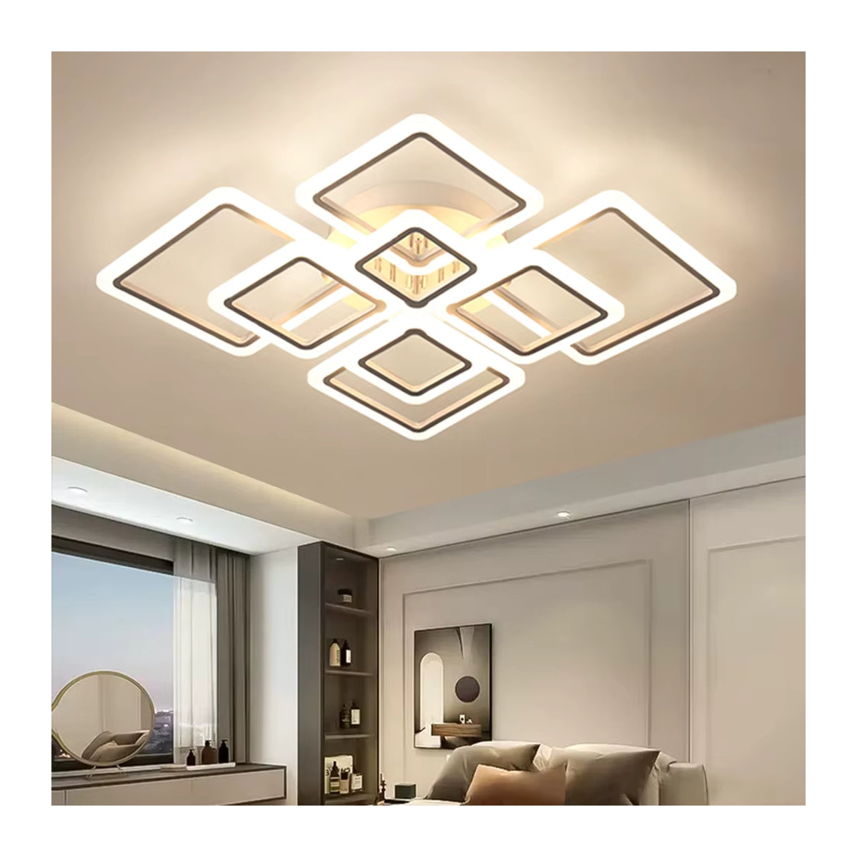 Moderne Acryl Kronleuchter Deckenlampe von IRALAN in Weiß für Wohnzimmer, Schlafzimmer und Esszimmer - Bild 3