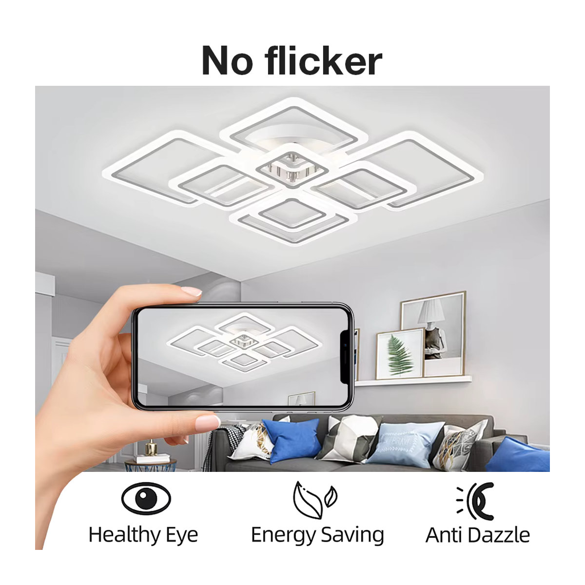 Moderne Acryl Kronleuchter Deckenlampe von IRALAN in Weiß für Wohnzimmer, Schlafzimmer und Esszimmer - Bild 4