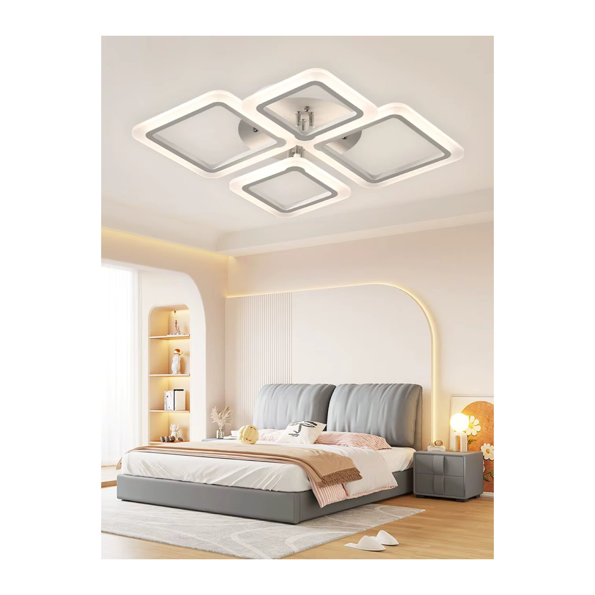 Moderne Acryl Kronleuchter Deckenlampe von IRALAN in Weiß für Wohnzimmer, Schlafzimmer und Esszimmer - Bild 7