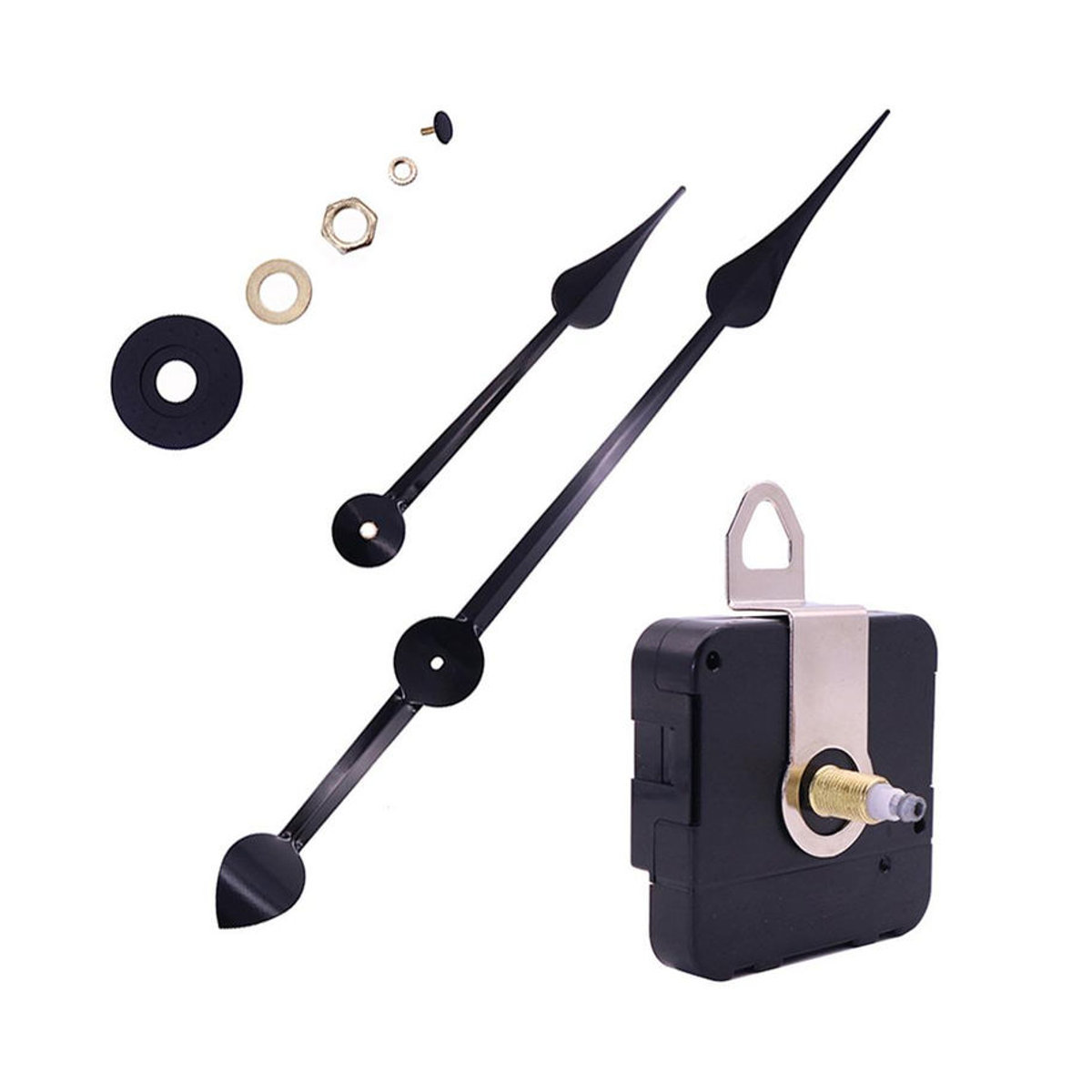 Moderne analoge Wanduhr aus Kunststoff in Schwarz mit Quarzwerk und unregelmäßig rechteckigem Design - Bild 2