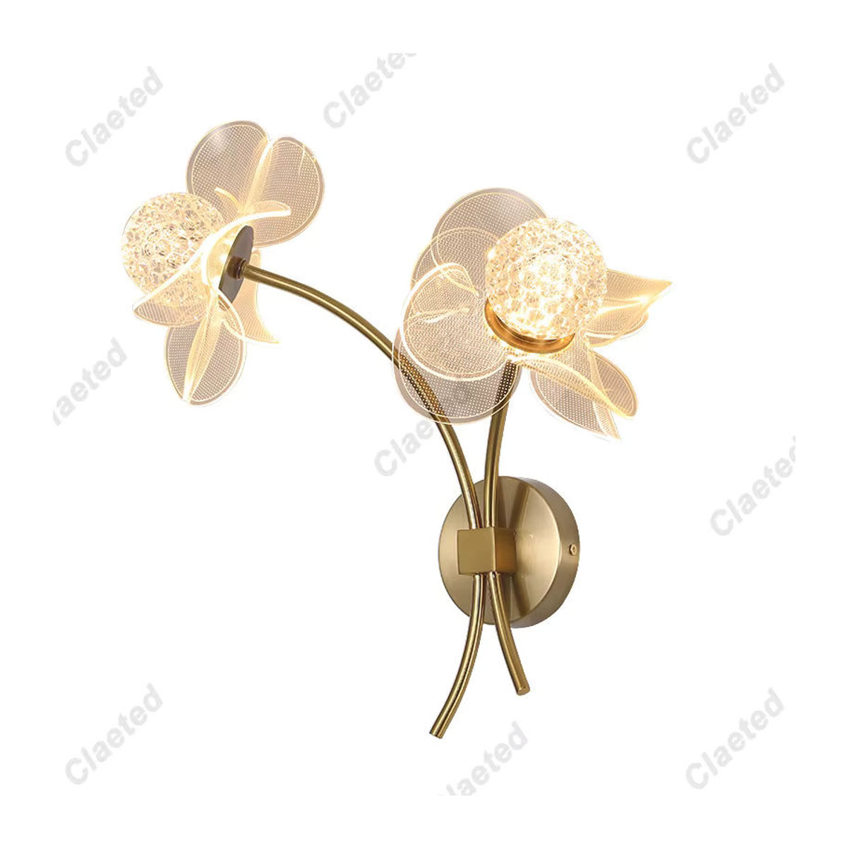 Moderne Blumen Wandlampe aus Metall von Claeted für Wohnzimmer, Schlafzimmer und Flur - Bild 3