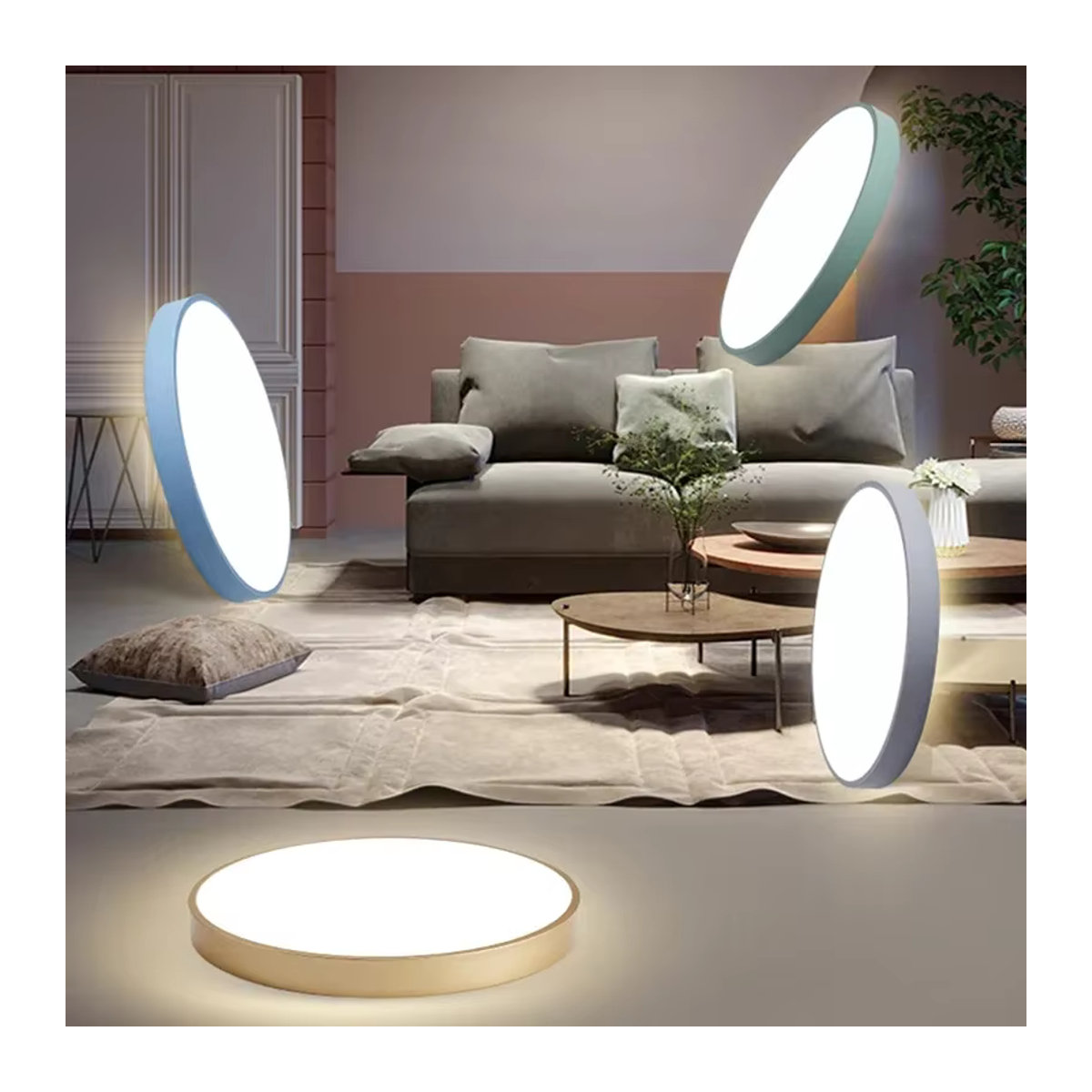 Moderne DAMIASMIL LED-Deckenleuchte in Macaron-Farben als bunter Kronleuchter aus Eisen und Acryl für Wohnzimmer und Schlafzimmer - Bild 3