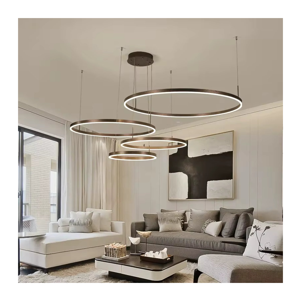 Moderne DAMIASMIL LED-Pendelleuchte in Ringform für Wohnzimmer, Esszimmer und Schlafzimmer - Bild 2