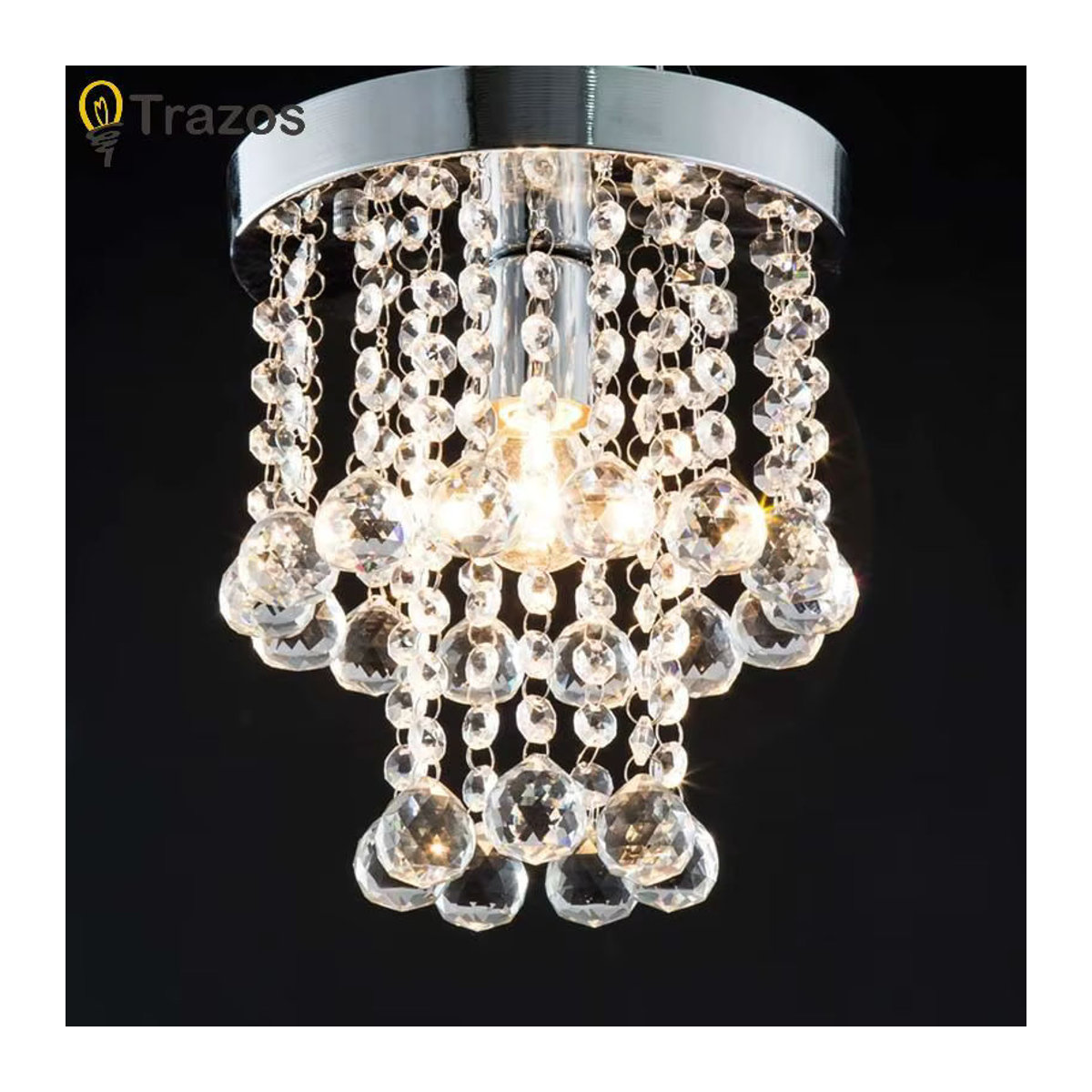 Moderne Deckenlampe aus Glas und Chrom von TRAZOS für Flur und Korridor - Bild 2