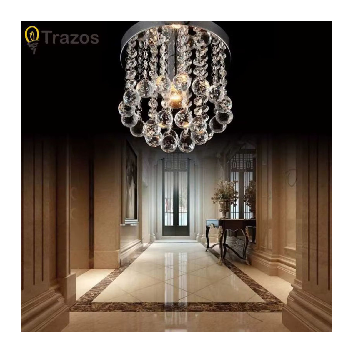 Moderne Deckenlampe aus Glas und Chrom von TRAZOS für Flur und Korridor - Bild 3