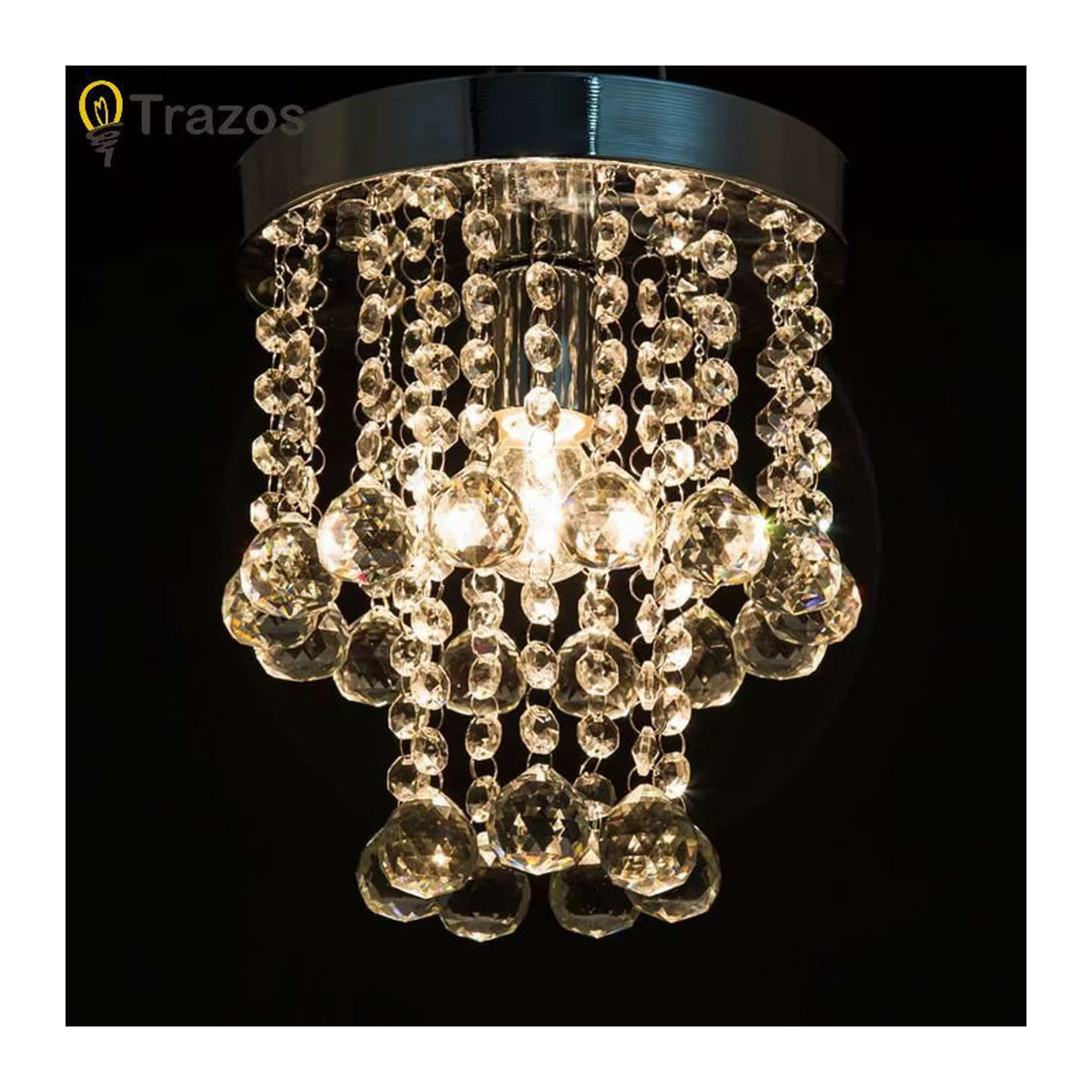 Moderne Deckenlampe aus Glas und Chrom von TRAZOS für Flur und Korridor - Bild 4