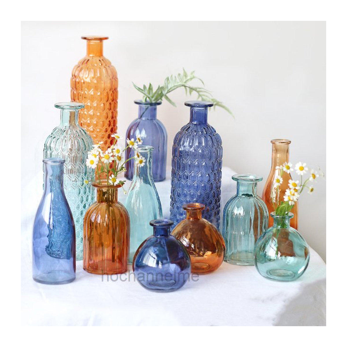 Moderne Glas Vase von HOCHANNELME in Grün und Mehrfarbig für Schnittblumen und als dekoratives Terrarium - Bild 1