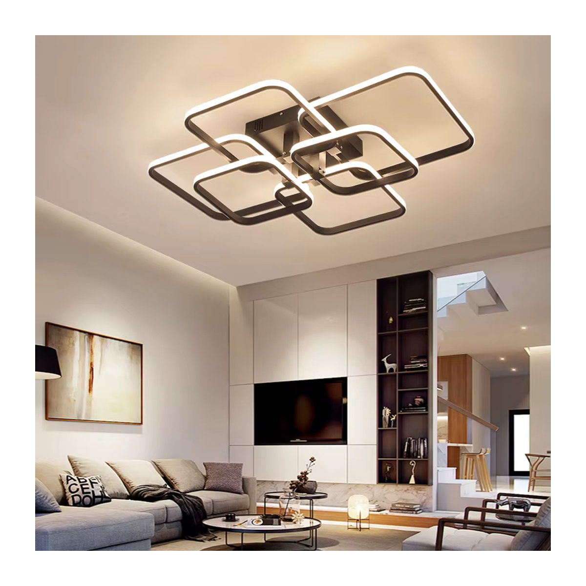 Moderne LED Deckenlampe NEO Gleam in Weiß mit Fernbedienung und App-Steuerung für Wohnzimmer und Schlafzimmer - Bild 2