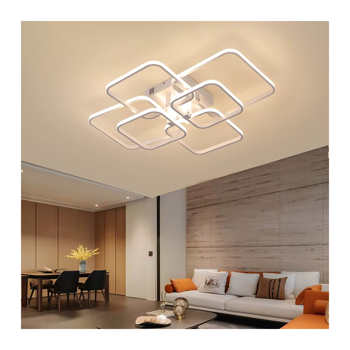 Moderne LED Deckenlampe NEO Gleam in Weiß mit Fernbedienung und App-Steuerung für Wohnzimmer und Schlafzimmer - Bild 3