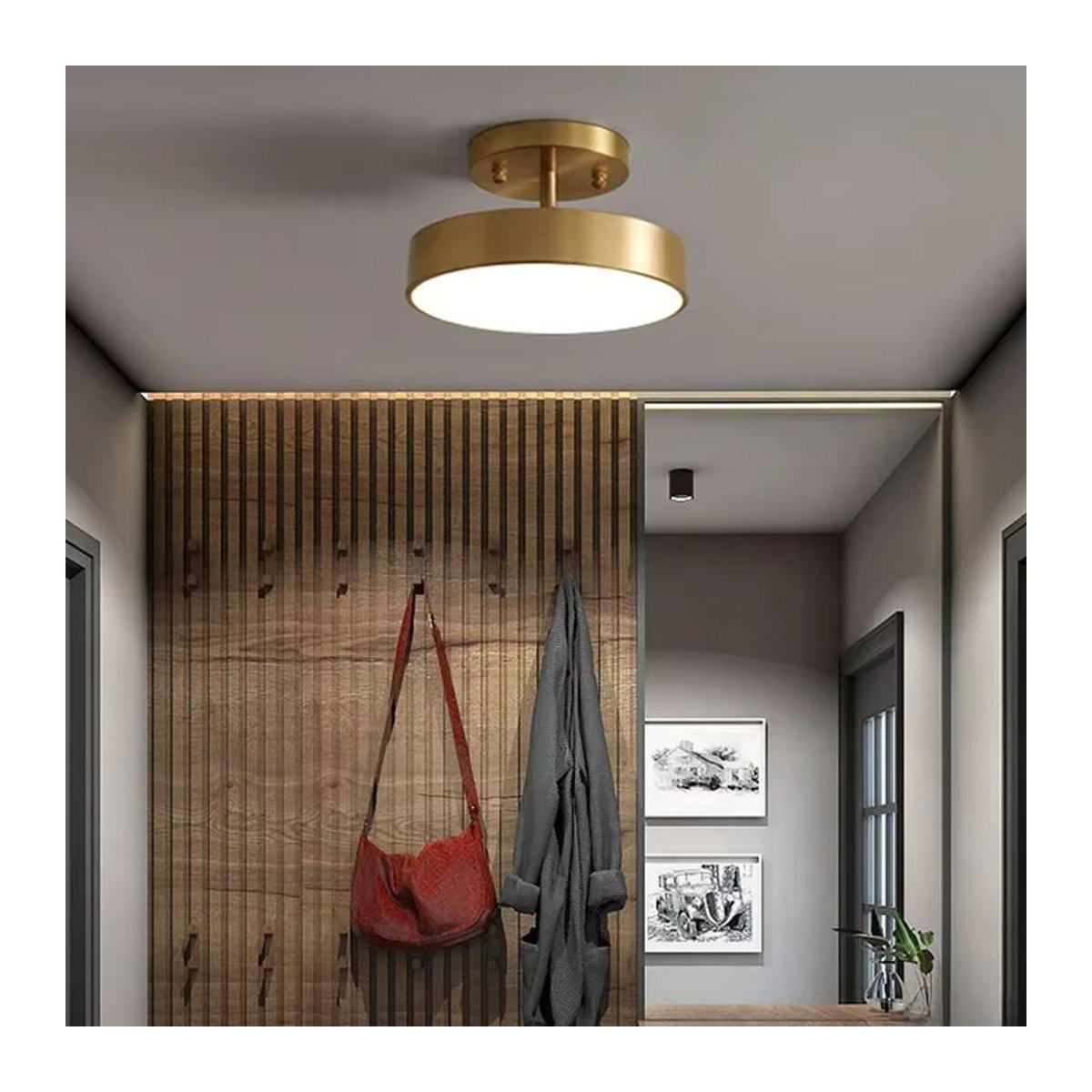 Moderne LED-Deckenlampe von DARHYN in Gold und Schwarz mit Acryl-Elementen und kaltweißem Licht für Wohnzimmer und Schlafzimmer - Bild 5