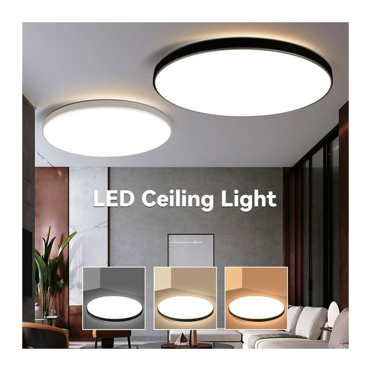 Moderne LED Deckenleuchte CHENBEN Kronleuchter für Wohnzimmer Küche und Bad in Schwarz/Weiß - Bild 1