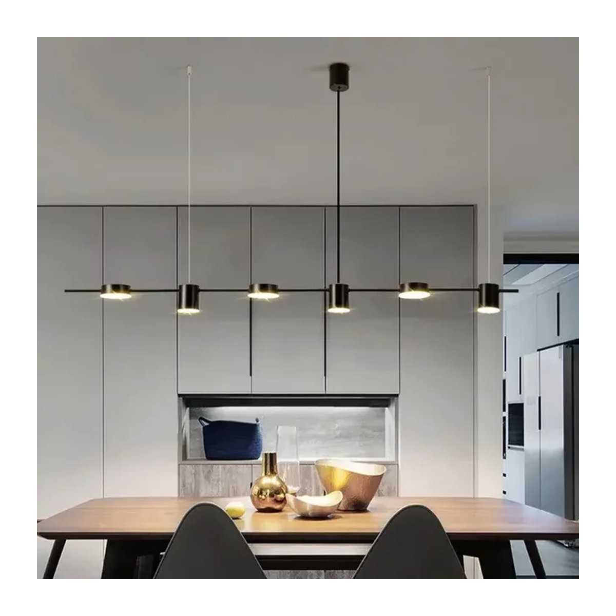 Moderne LED Deckenleuchte DAMIASMIL Kronleuchter in Schwarz für Wohnzimmer, Esszimmer und Küche - Bild 1