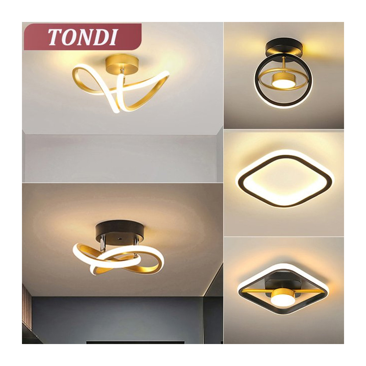 Moderne LED-Deckenleuchte im nordischen Stil von TONDI für Flur, Korridor und Balkon - Bild 1