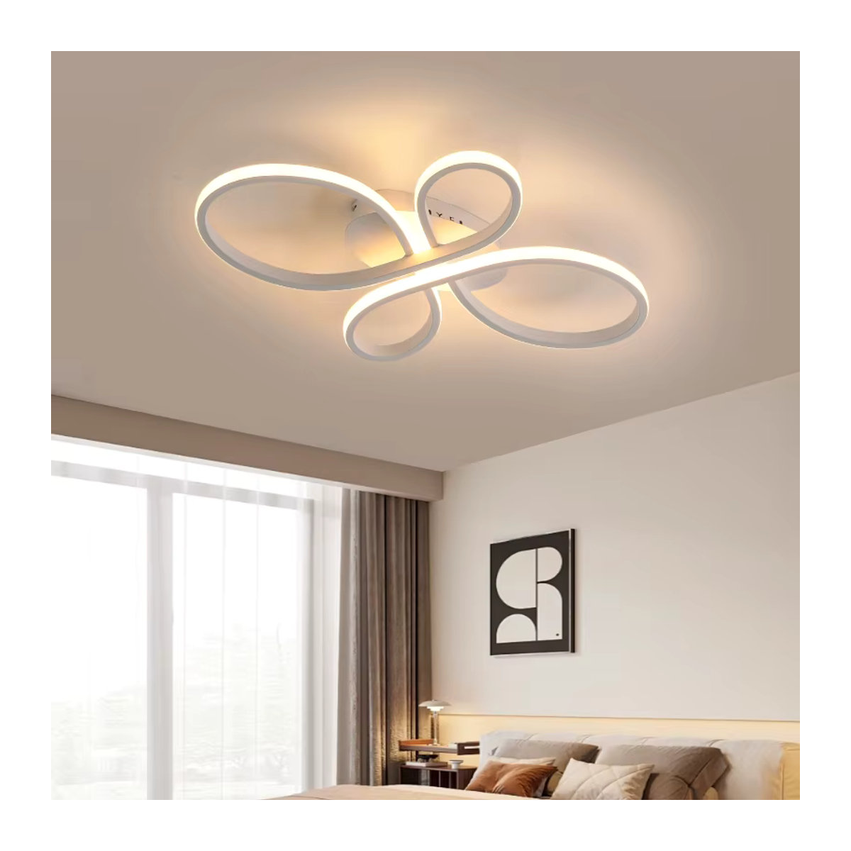 Moderne LED-Deckenleuchte NEO Gleam in Schwarz/Weiß für Wohnzimmer, Schlafzimmer und Küche - Bild 3