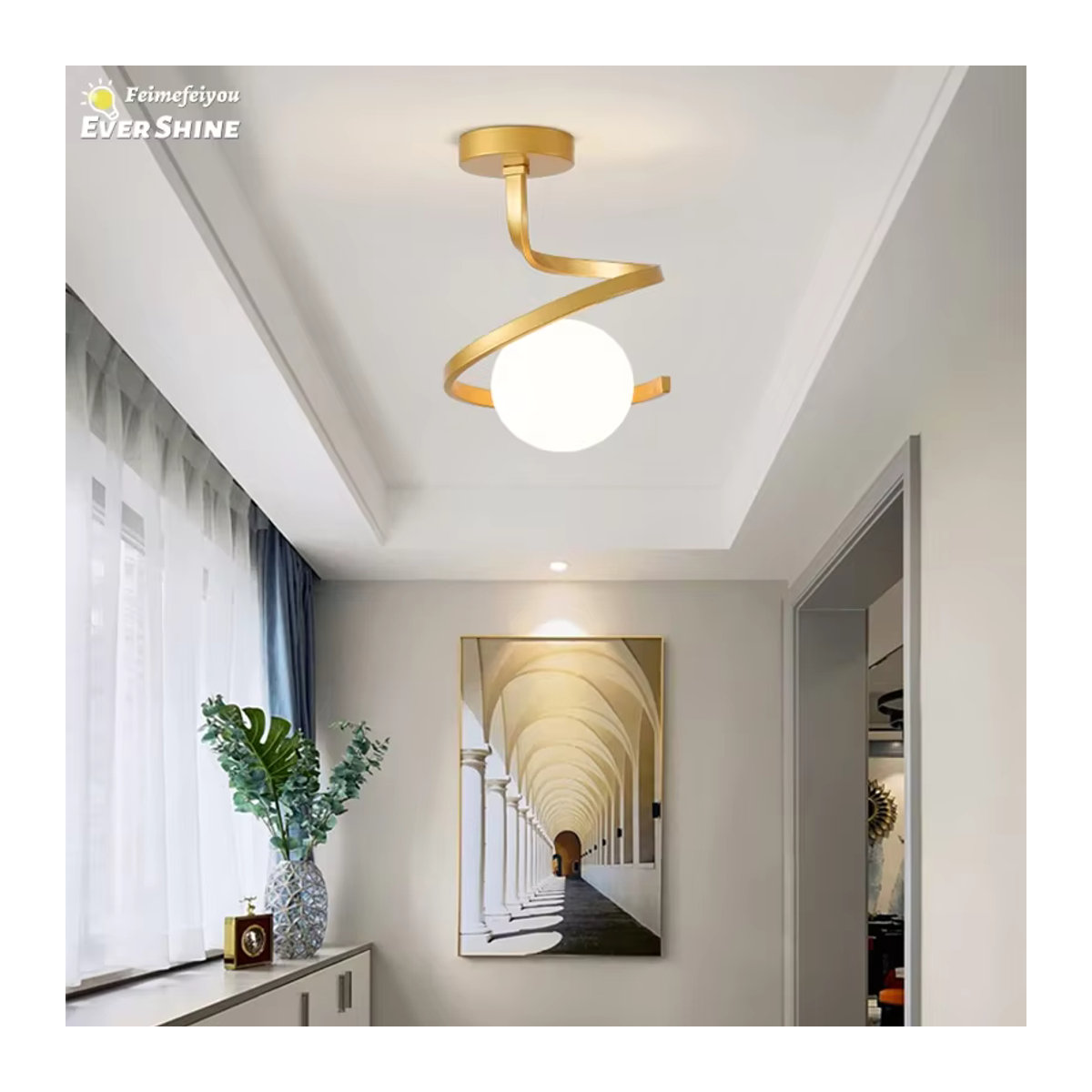 Moderne LED Deckenleuchte von lyfs in skandinavischem Design aus Metall für Wohnzimmer, Schlafzimmer und Arbeitszimmer - Bild 2