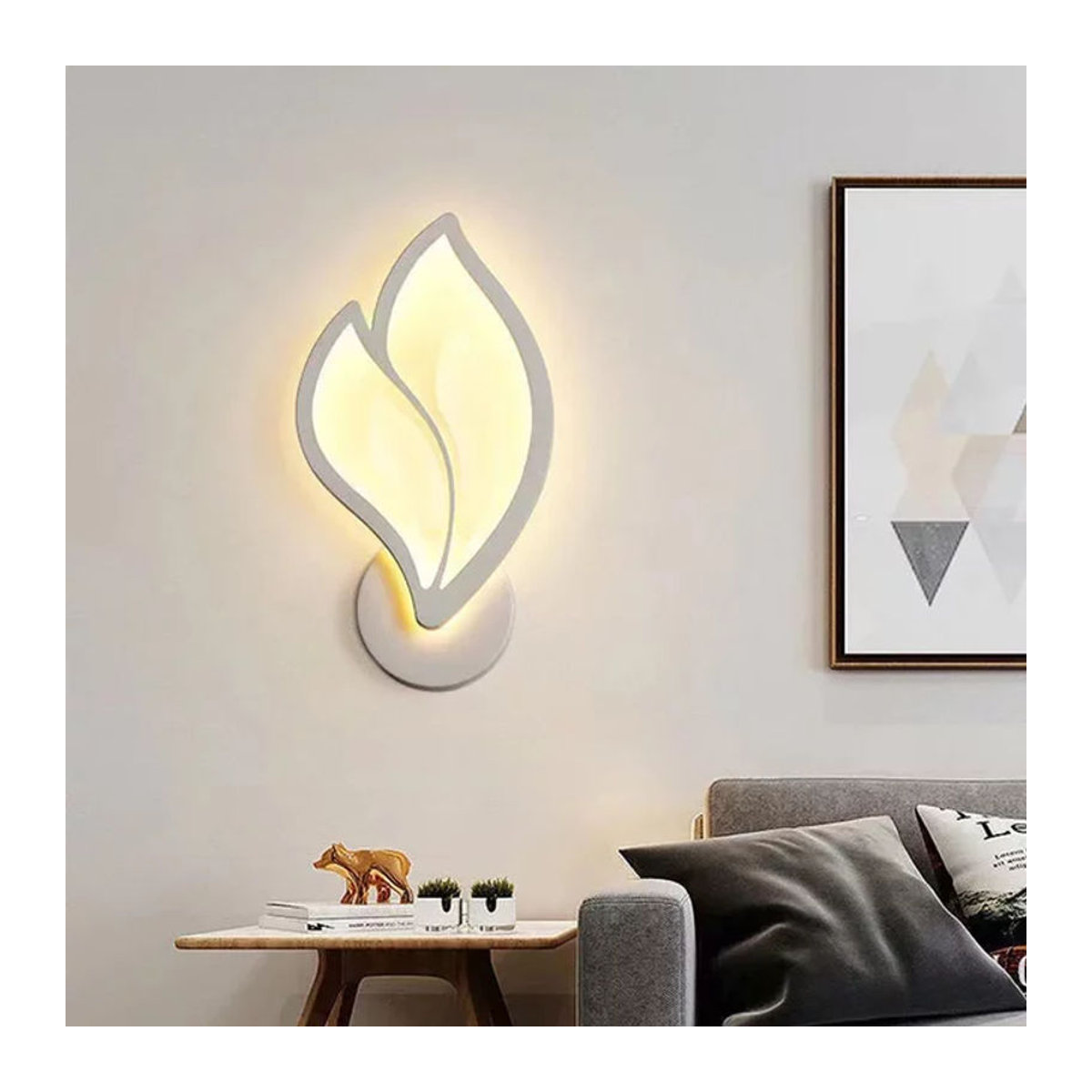 Moderne LED-Innenwandleuchte L-MANG in Weiß für Wohnzimmer und Schlafzimmer - Bild 1