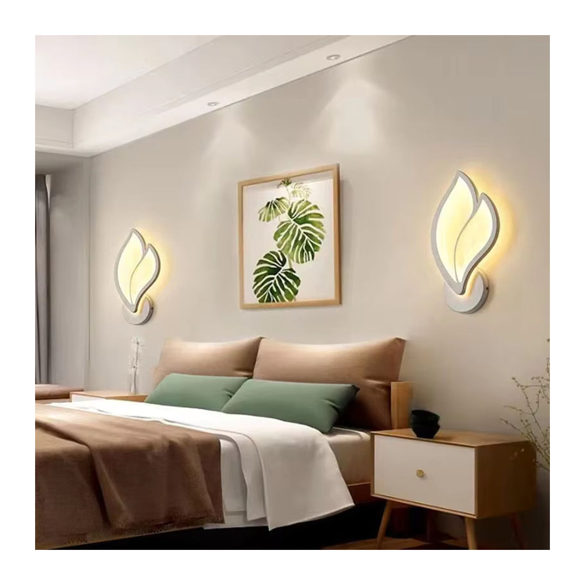 Moderne LED-Innenwandleuchte L-MANG in Weiß für Wohnzimmer und Schlafzimmer - Bild 3