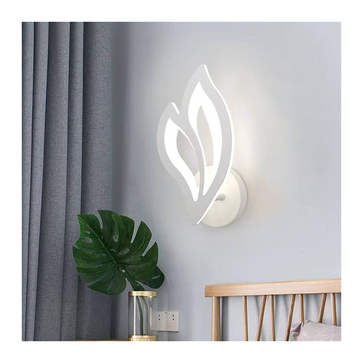 Moderne LED-Innenwandleuchte L-MANG in Weiß für Wohnzimmer und Schlafzimmer - Bild 4