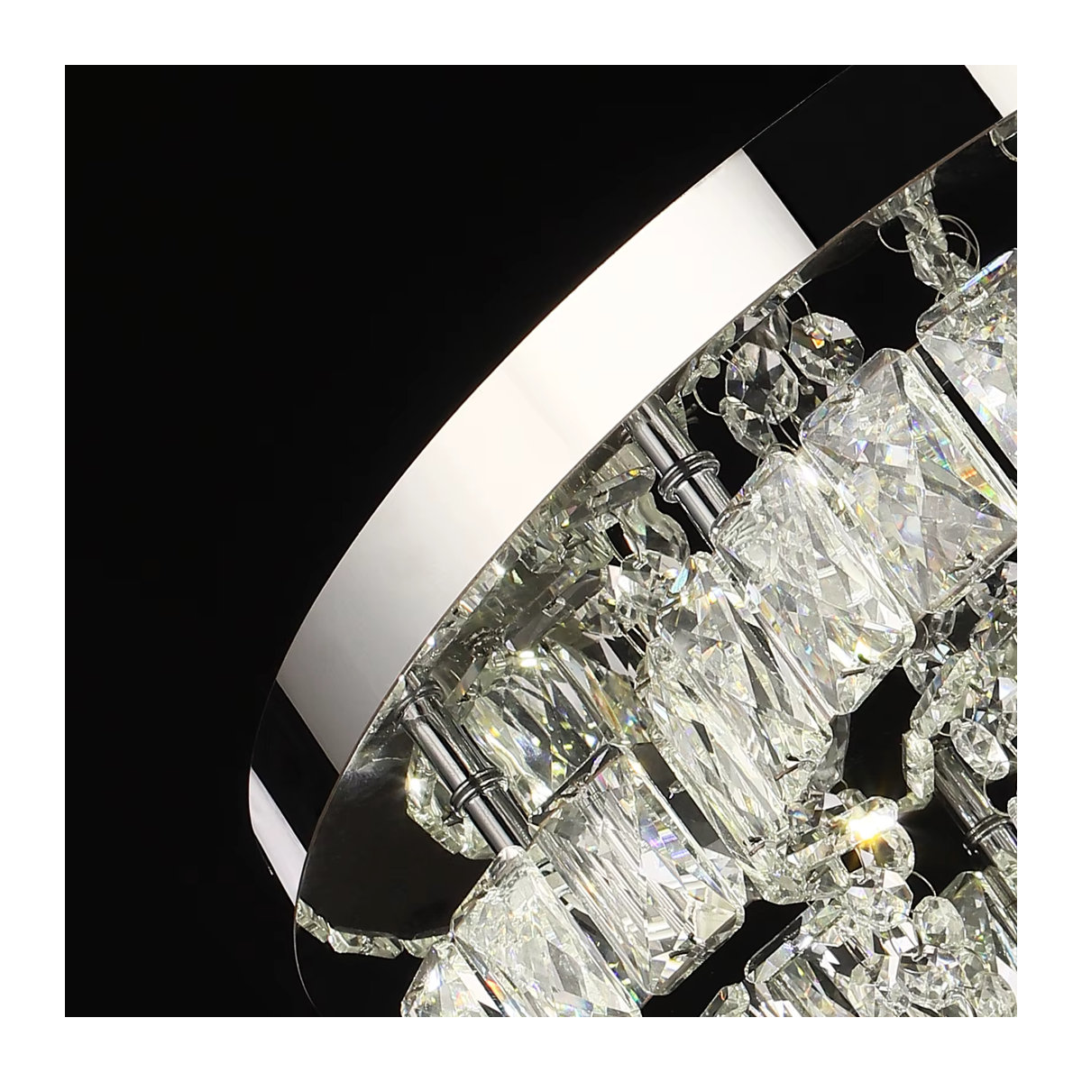 Moderne LED Pendelleuchte aus Glas und Kristall von GreeLustr in Chrom - Bild 5