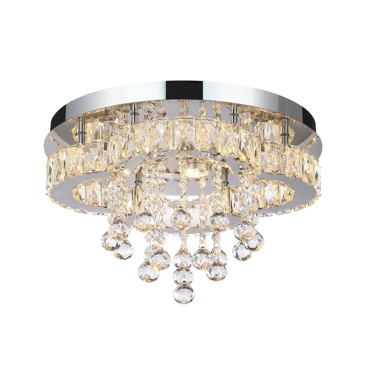 Moderne LED Pendelleuchte aus Glas und Kristall von GreeLustr in Chrom - Bild 6