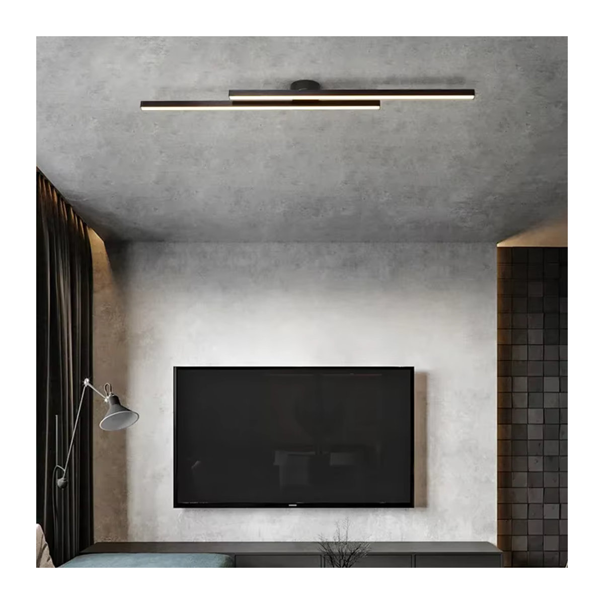 Moderne LED-Pendelleuchte DARHYN in Schwarzgold mit warmweißem Licht - Bild 2