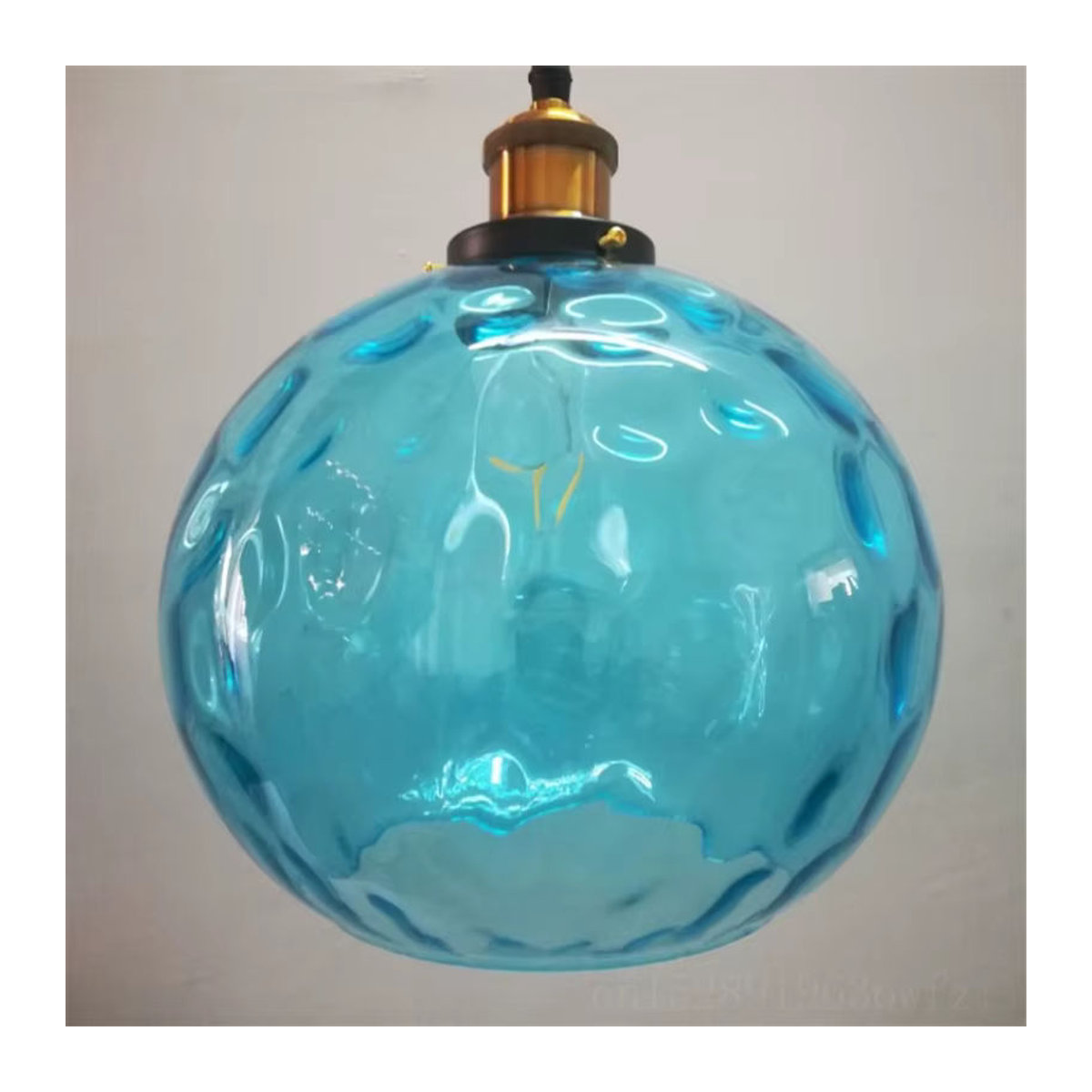 Moderne LED Pendelleuchte Lava Ball aus blauem Glas - Bild 3