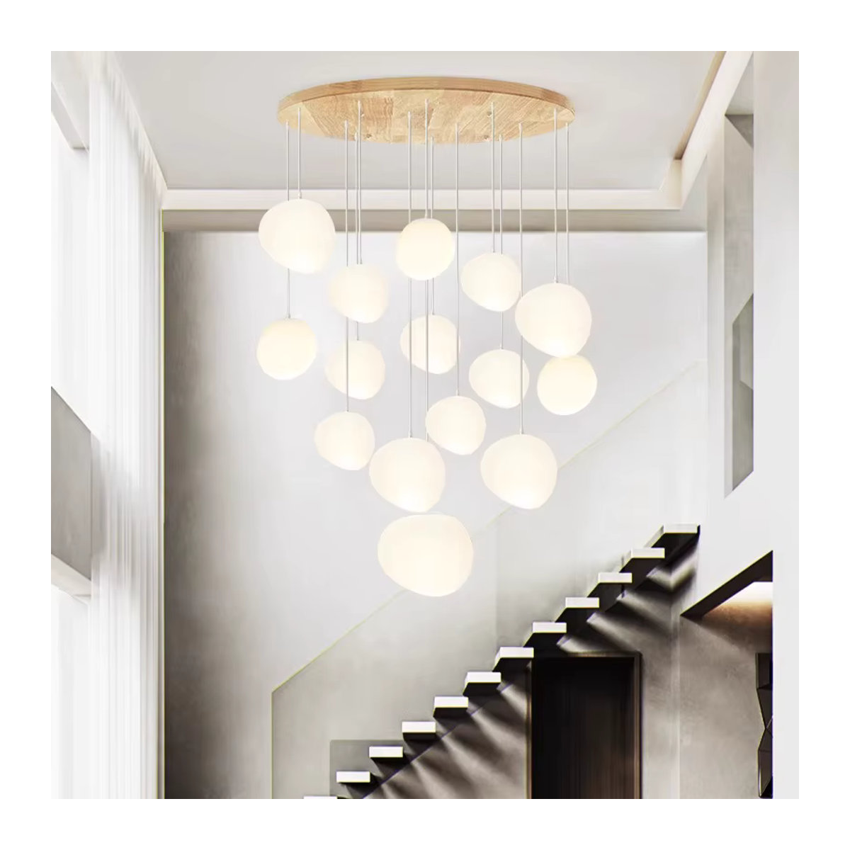 Moderne LED Pendelleuchte von Gbbmade in Weiß für Wohnzimmer und Esszimmer - Bild 2