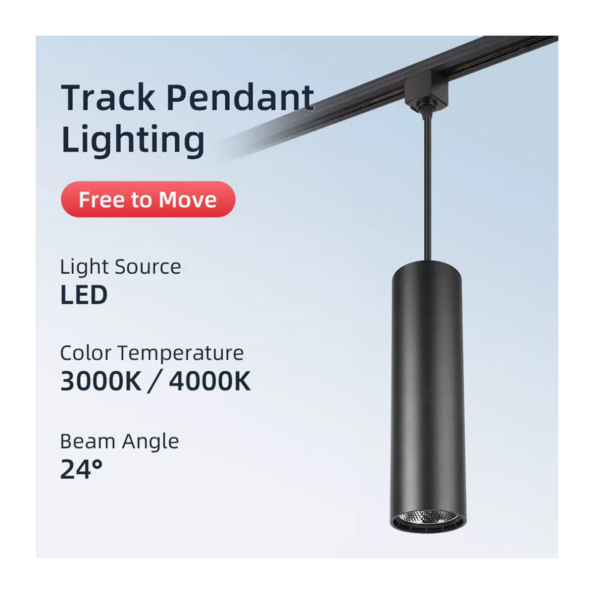 Moderne LED-Schienen-Pendelleuchte von CHENBEN in Schwarz - Bild 2