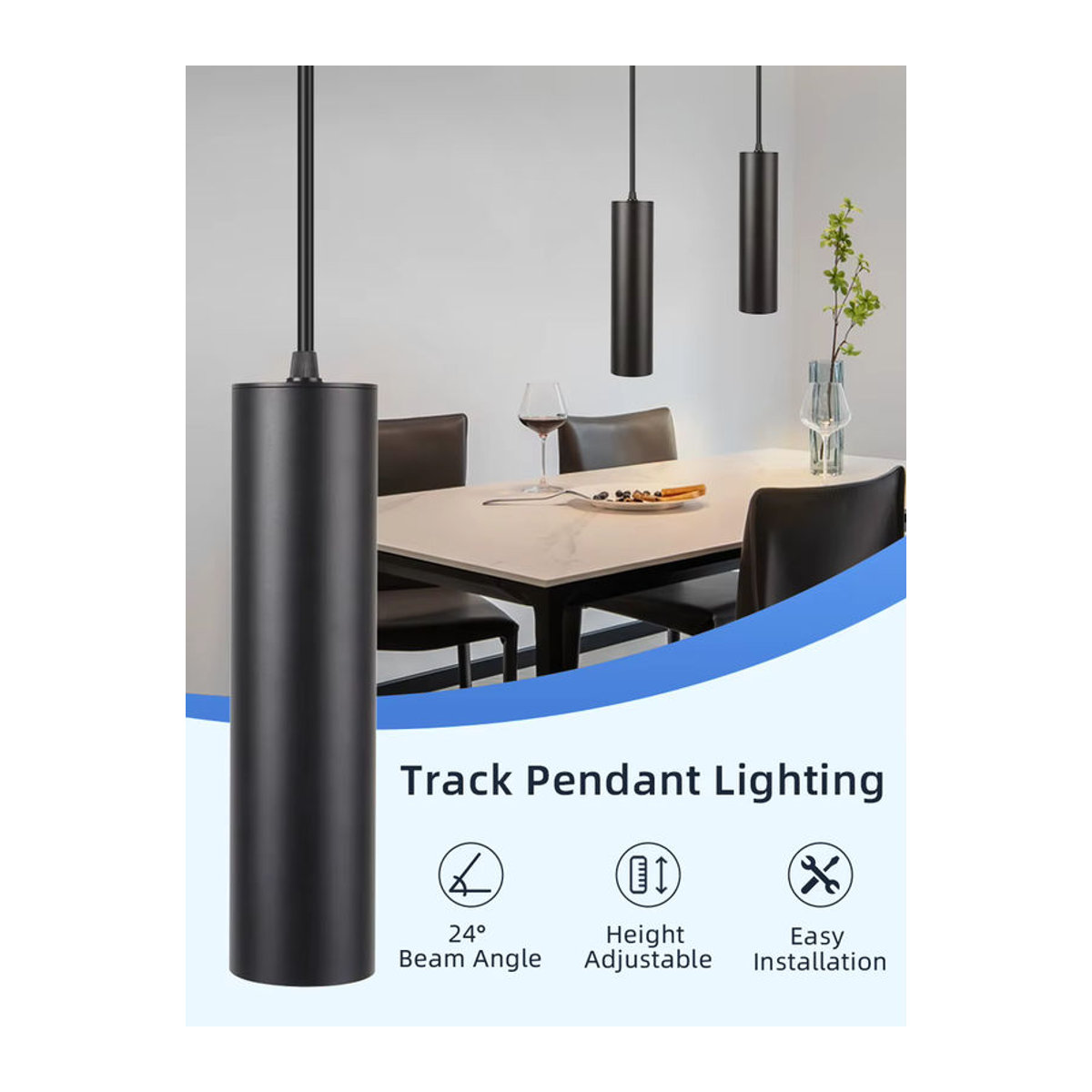 Moderne LED-Schienen-Pendelleuchte von CHENBEN in Schwarz - Bild 4