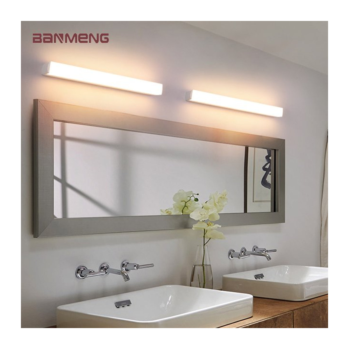 Moderne LED-Spiegelleuchte von BANMENG in Grau - Bild 1