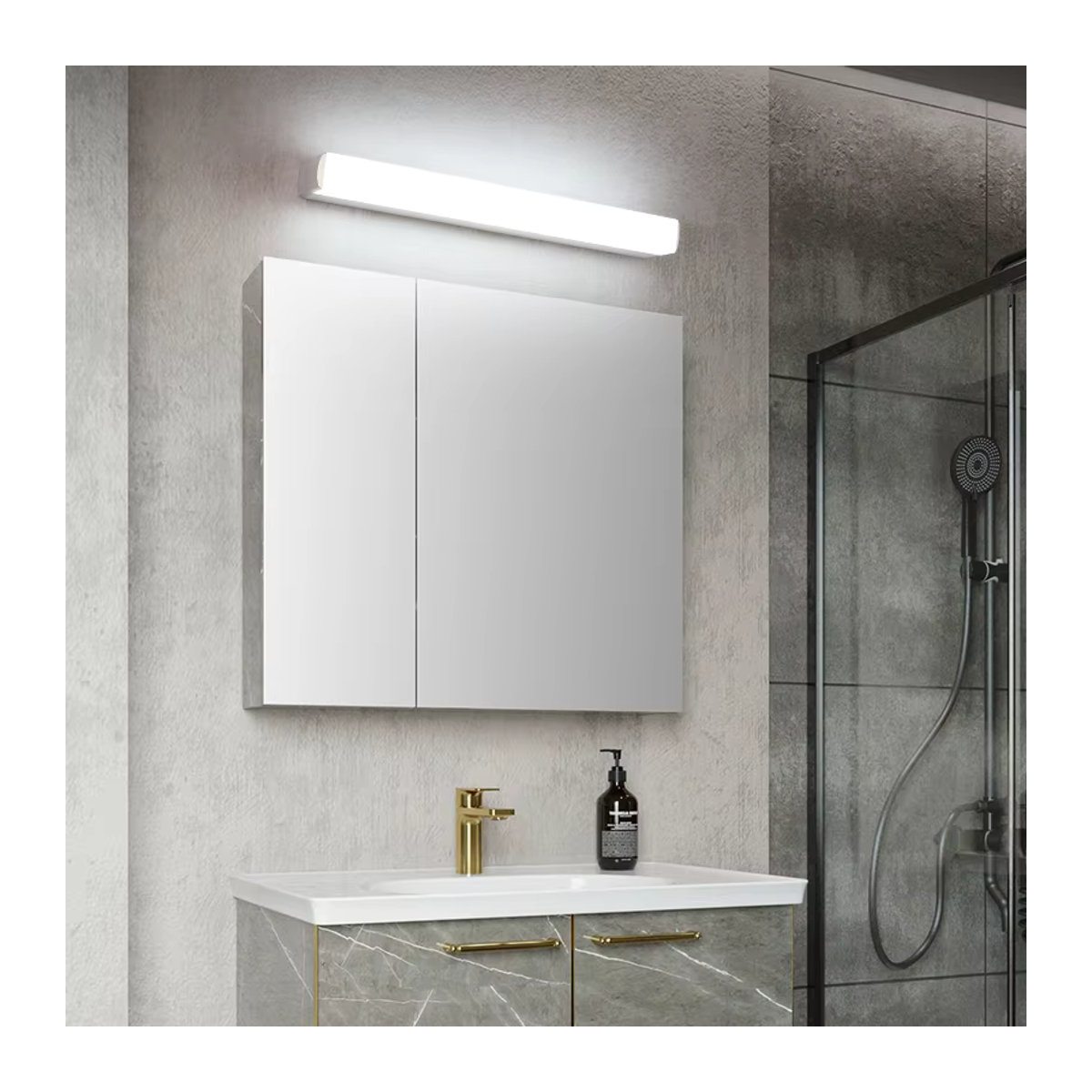 Moderne LED-Spiegelleuchte von BANMENG in Grau - Bild 4