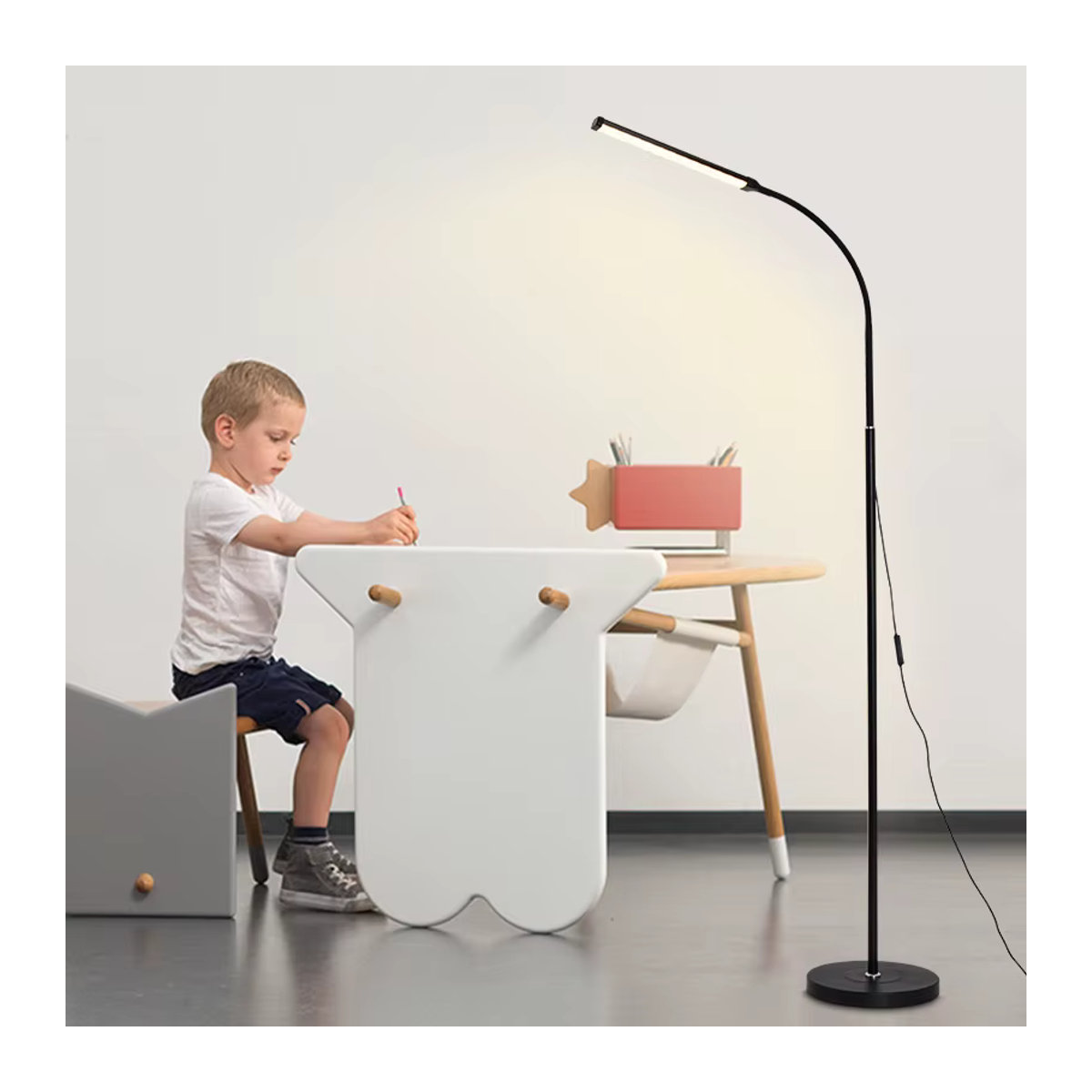 Moderne LED Stehleuchte DVOLADOR für Wohnzimmer, Schlafzimmer und Arbeitszimmer mit Augenschutz - Bild 2