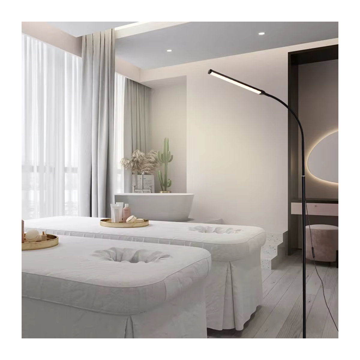 Moderne LED Stehleuchte DVOLADOR für Wohnzimmer, Schlafzimmer und Arbeitszimmer mit Augenschutz - Bild 4