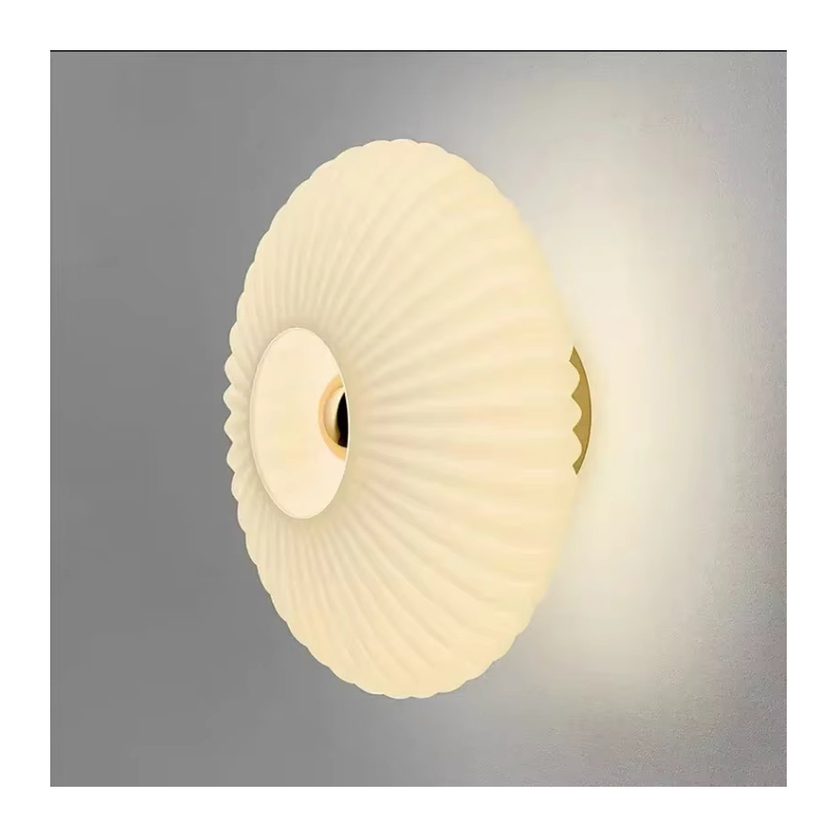 Moderne LED Wandlampe aus Glas mit Wellenstruktur von DARHYN in Weiß - Bild 2
