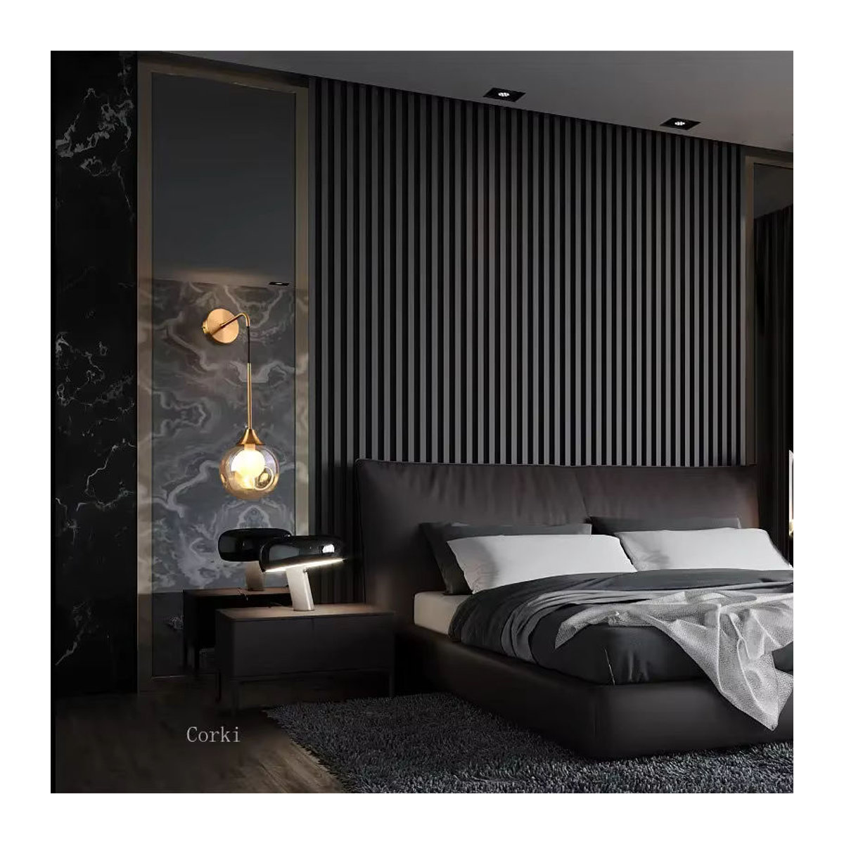 Moderne LED Wandlampe Lava Corki aus Glas in Gold im skandinavischen Design - Bild 2