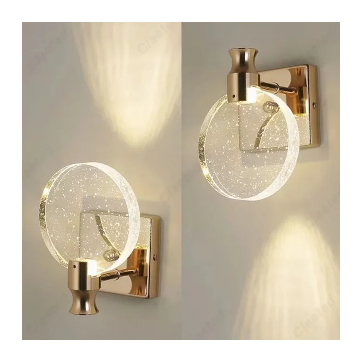 Moderne LED Wandleuchte aus Glas in Chrom für Schlafzimmer, Badezimmer und Esszimmer - Bild 1