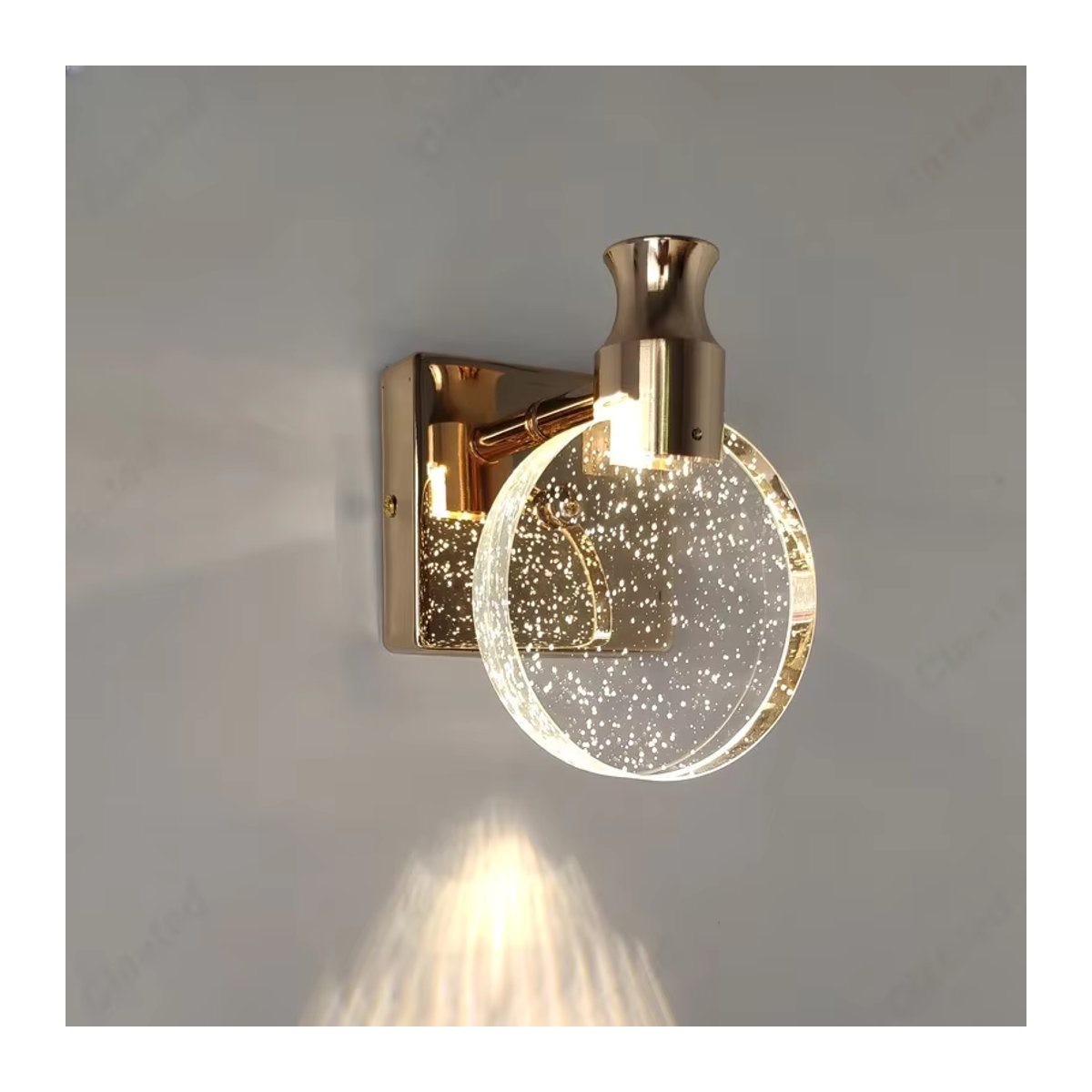 Moderne LED Wandleuchte aus Glas in Chrom für Schlafzimmer, Badezimmer und Esszimmer - Bild 5