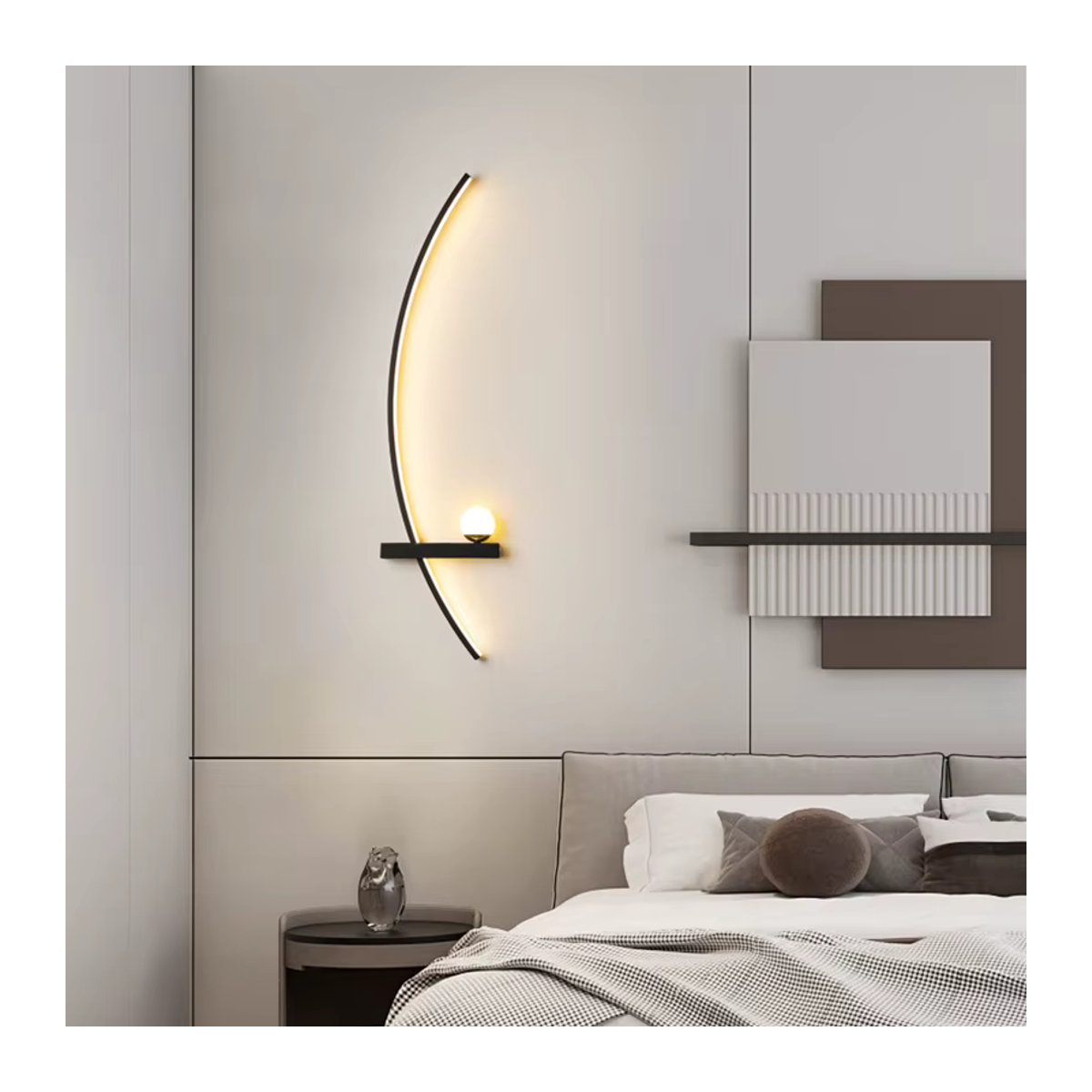 Moderne LED-Wandleuchte DARHYN in Schwarz aus Aluminium mit warmweißem Licht - Bild 2