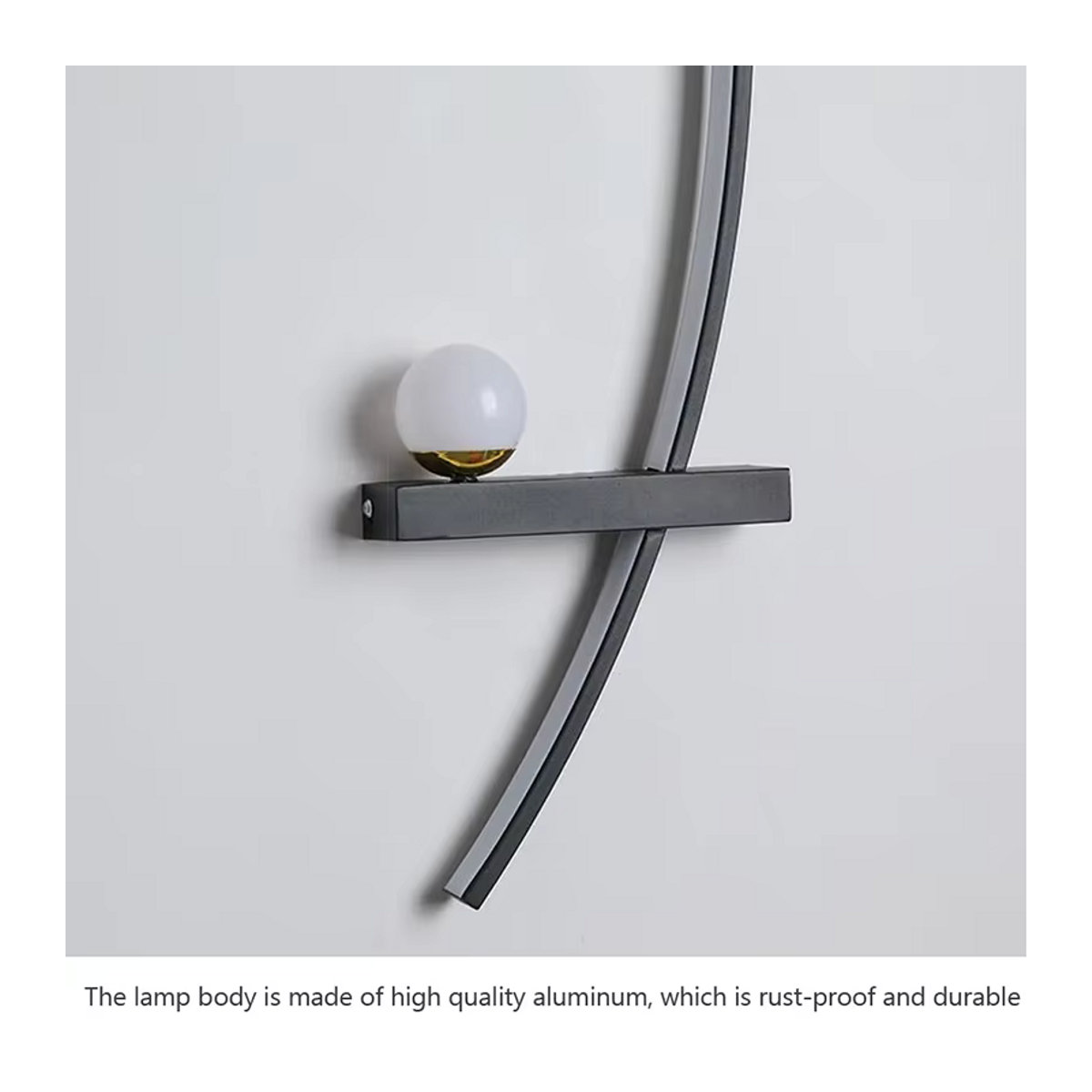 Moderne LED-Wandleuchte DARHYN in Schwarz aus Aluminium mit warmweißem Licht - Bild 5
