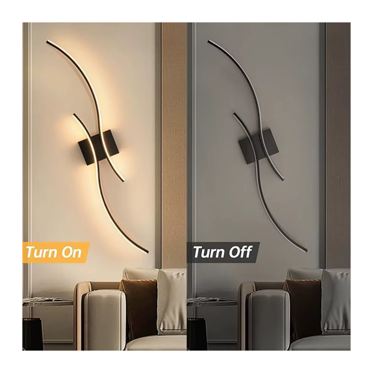 Moderne LED-Wandleuchte von HAULVANG aus Aluminium in Schwarz für Innenbereiche wie Flur, Schlafzimmer oder Küche - Bild 2