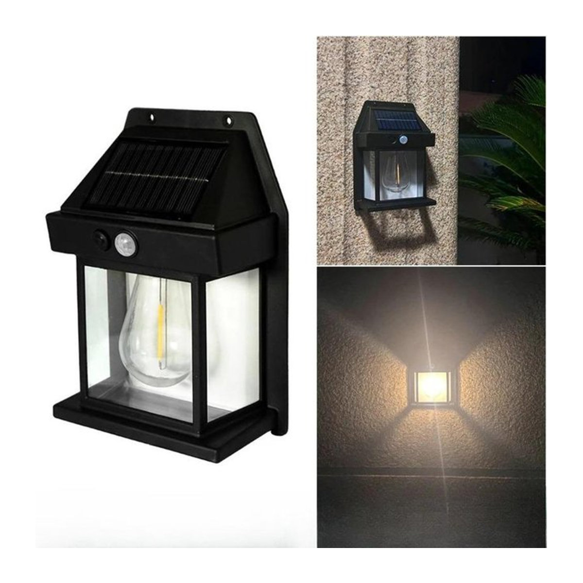 Moderne LIUXING Fire Solar Lampe mit integriertem LED in Schwarz - Bild 1