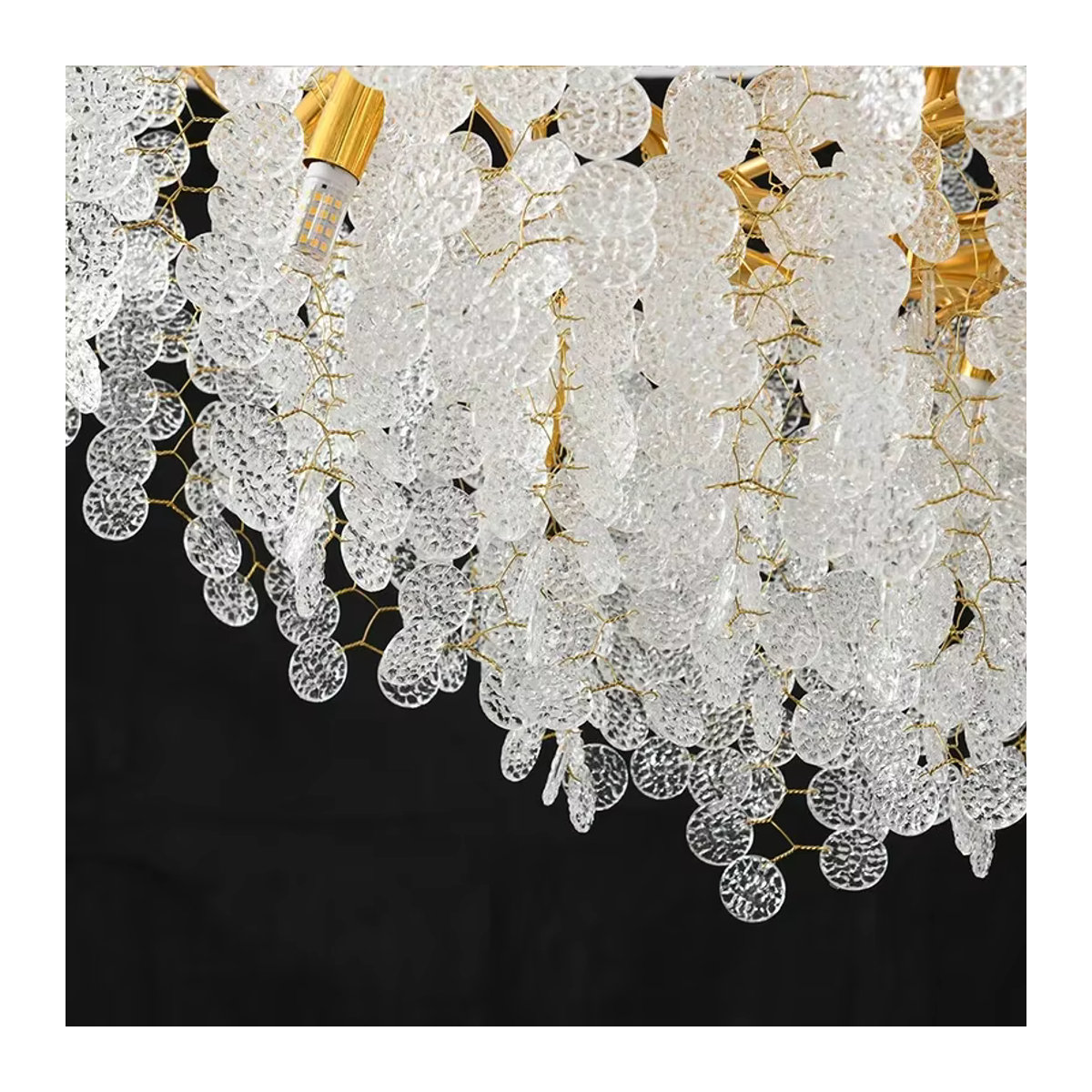 Moderne Luxus Kronleuchter von xiuxiu in Gold und Chrom mit Glas-Elementen und G9-Fassung für Wohnzimmer und Esszimmer - Bild 4