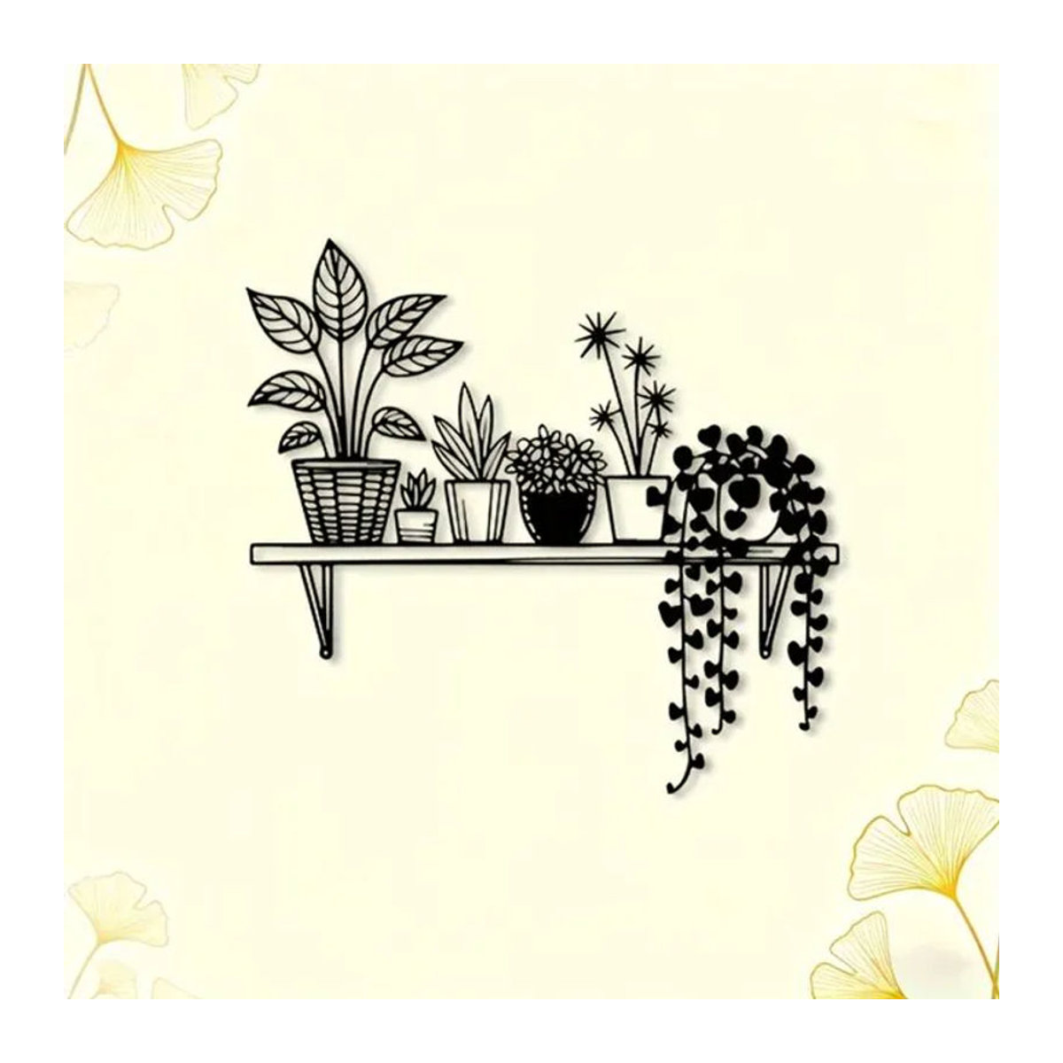 Moderne Metall-Wandkunst von CIFBUY mit floralem Blumen-Design in Schwarz, wetterfestes Aluminium-Wandbild für Innen und Außen, B/H/T: 30,48 x 30,48 x 30,48 cm - Bild 1