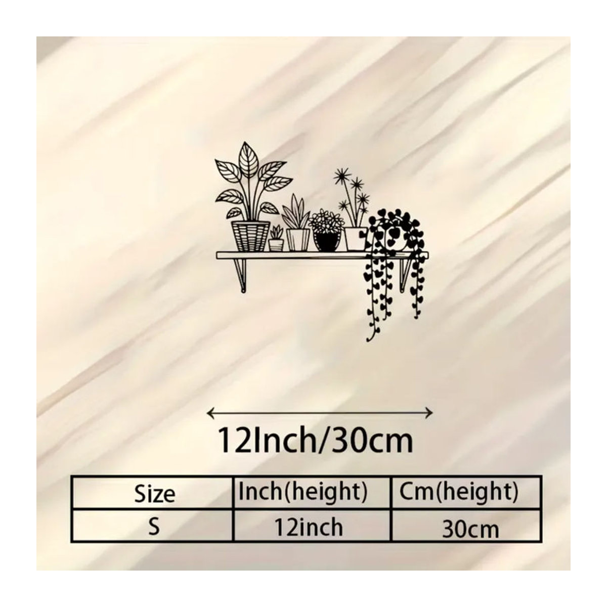 Moderne Metall-Wandkunst von CIFBUY mit floralem Blumen-Design in Schwarz, wetterfestes Aluminium-Wandbild für Innen und Außen, B/H/T: 30,48 x 30,48 x 30,48 cm - Bild 2