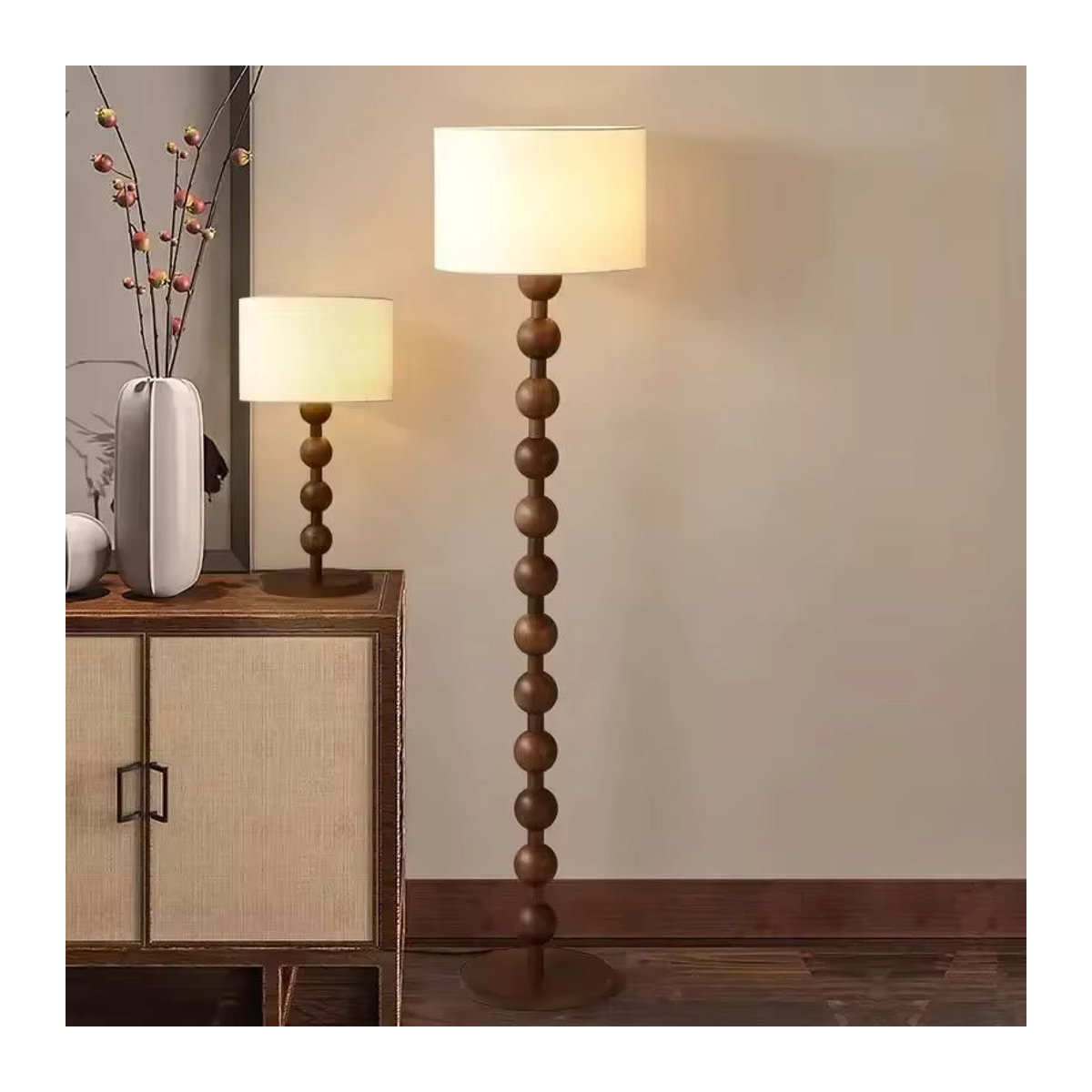 Moderne minimalistische LED Stehlampe aus Holz von JIANKEXING für Wohnzimmer, Schlafzimmer und Arbeitszimmer - Bild 2