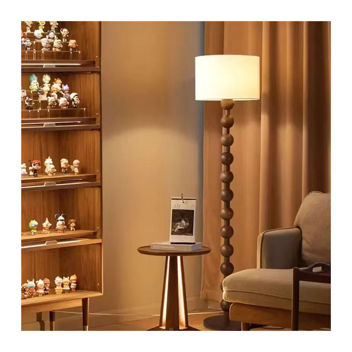 Moderne minimalistische LED Stehlampe aus Holz von JIANKEXING für Wohnzimmer, Schlafzimmer und Arbeitszimmer - Bild 3