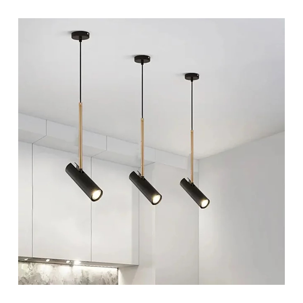 Moderne Pendelleuchte aus Metall von ZSHLZC in Schwarz für Esszimmer, Küche oder Schlafzimmer - Bild 1