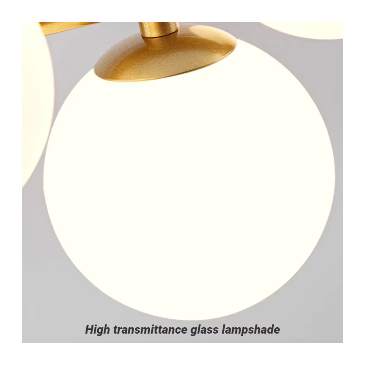 Moderne Pendelleuchte mit Glaskugel-Lampenschirm für Esszimmer, Küche oder Büro, B/T/H: 65,0 x 24,0 x 7,0 cm - Bild 2